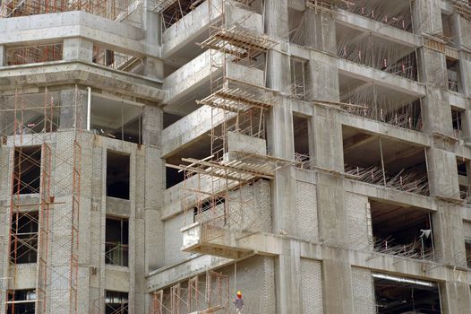 A Newly built building at construction site