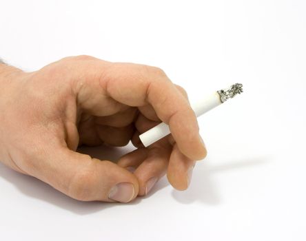 Human hand with cigarette