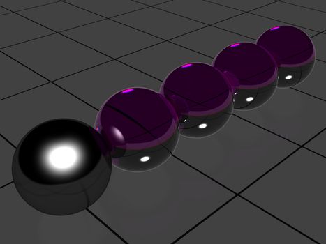 3D generated image - chrome and diamond balls.
