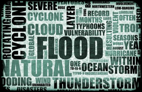 Flood Natural Disaster as a Art Background