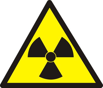 Dangerously. Radioactive substances or an ionizing radiation. Isolated on white.