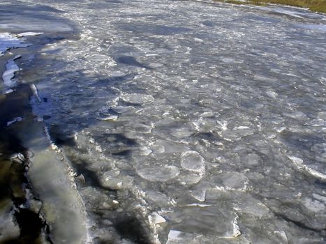 Frozen biggest latvian river.