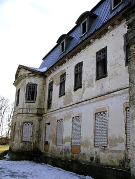 Tumbledown castle in a europe.