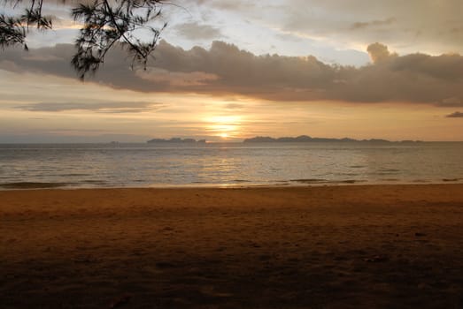 Sunset on a tropical beach