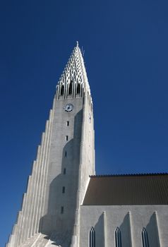 Hallgrimskrikja is a landmark in Reykjavik capital of Iceland