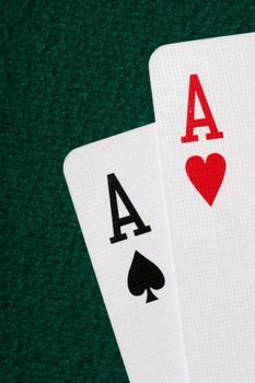 Pocket Aces hole cards - best starting hand in texas holdem poker