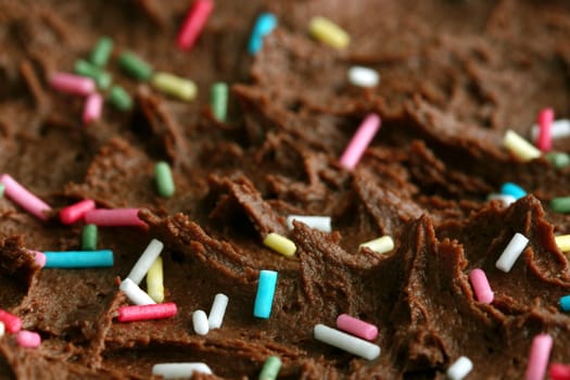 Macro of a delicious chocolate cake