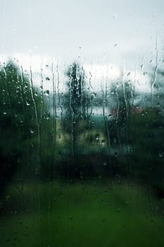 Rainy window on a melancholy day