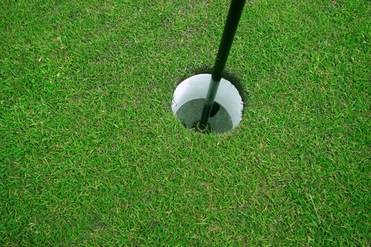 Close-up of a golf hole