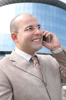 businessman calling by mobile phone