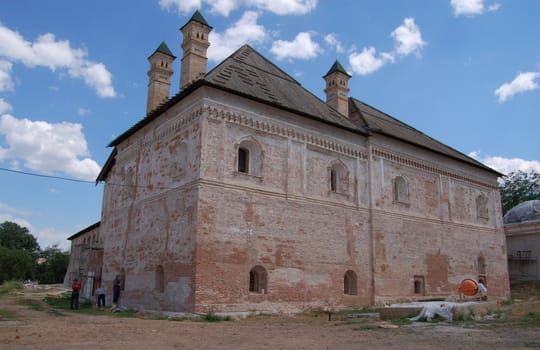 renewal of ancient (16 century) building within kremlin (citadel) of Astrakhan, reconstruction of masterpiece of old russian architecture