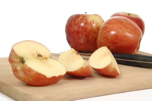 Appels on white background.