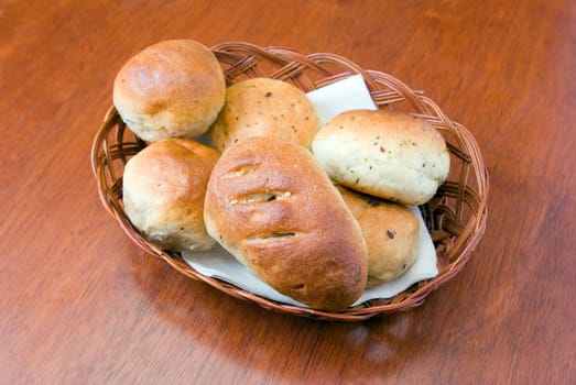Fresh italian  bread .Bread & Pastry in the basket 