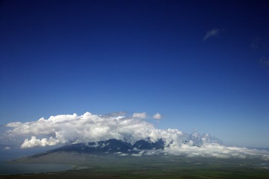 View of West Maui from Haleakala in Hawaii.