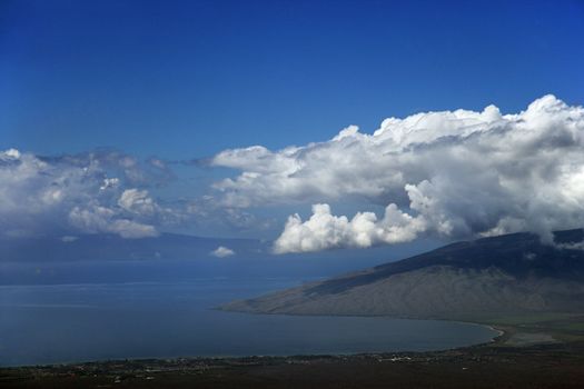 View of South Maui from Haleakala in Hawaii.