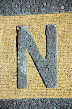letter n in the road