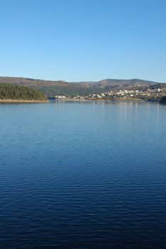 lake of hydroelectric barrage in venda nova, portugal