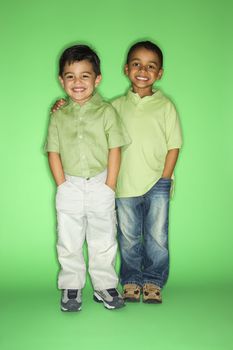 Hispanic and African American male child portrait.