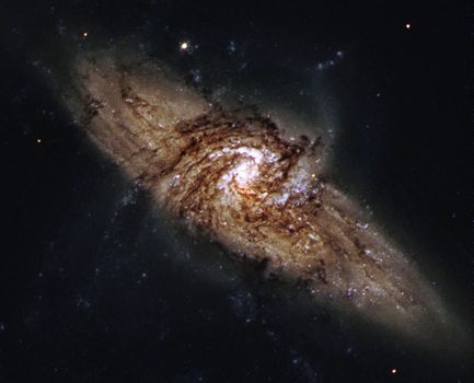 NASA image of spiral galaxy in outer space.