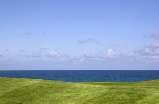 Golf field near the ocean