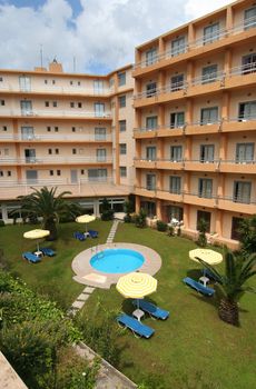Swimming pool in a hotel garden