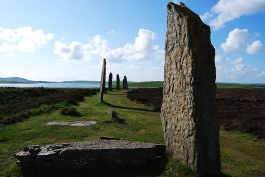 mystic Ring of Brodgar on the beautiful Orkney Islands