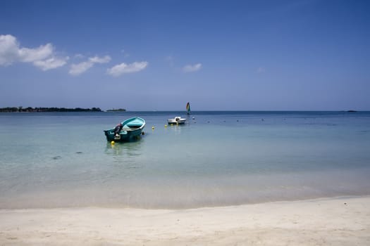 a beautiful beach on a tropical paradise