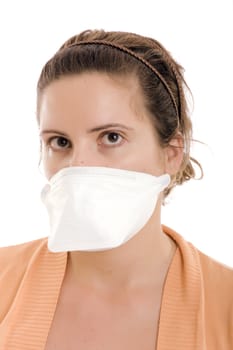 woman wear mask for protection flu virus
