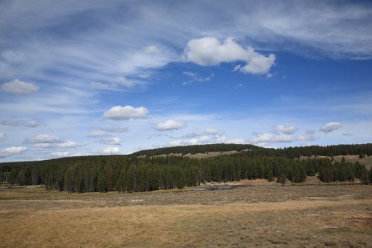 Sweeping terrain under a big sky at Yellowstone National Park