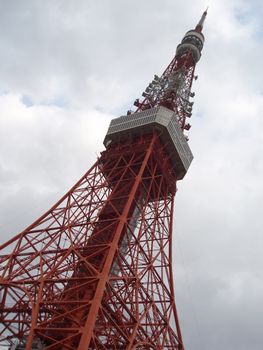 iconic red landmark 'tv tower' in tokyo, japan