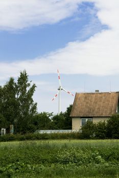 Clean energy white wind turbine in europe