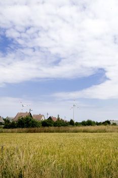 Clean energy white wind turbine in europe