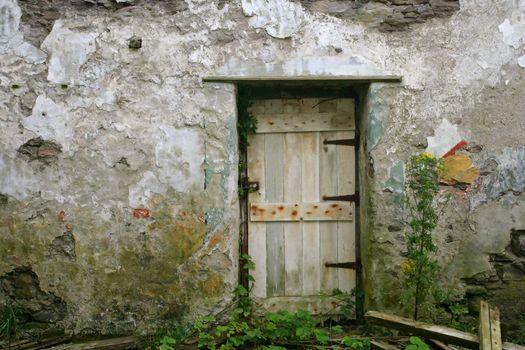 An old door to an old house in Ireland.
