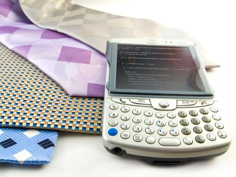 Close Up PDA and Neck Ties With Programming Code