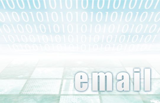 E-mail on a Clear Blue Tech Background