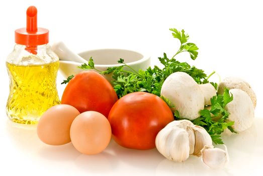 some fresh ingredients for cooking healthy food