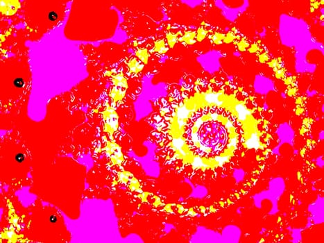 60s or 70s Style 2d Spiral Fractal Pink Pattern