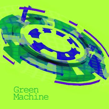Green and Blue Cog Showing a Green Machine For Use With Systems of Environmental or Climatic Benefit