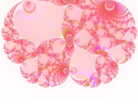 Brain Shape Light Pink Spiral Fractal 2d Pattern for Background Design