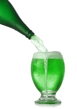 Pouring St. Patrick's Day green beer