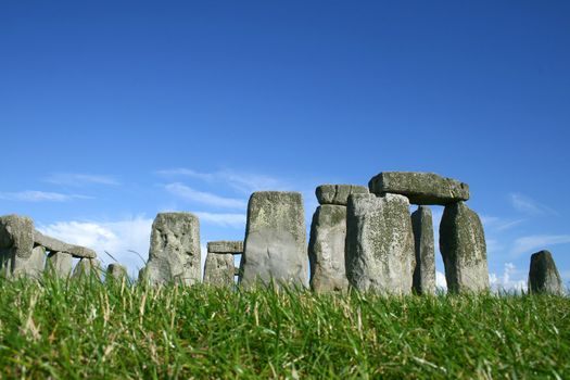 stonehenge with grass and sky