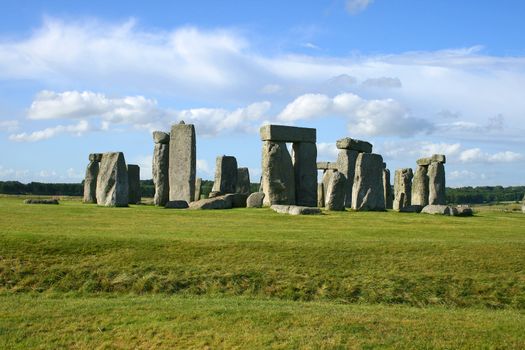 stonehenge with grass and sky