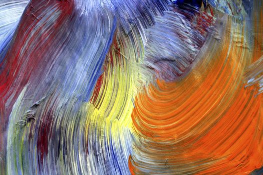 Extreme closeup of brush strokes - run colors - craftsmanship