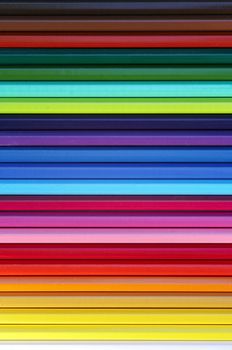Abstract shot of the coloured pencils