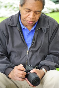 African american photographer on assignment