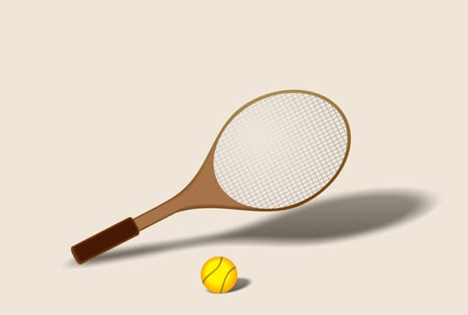 Tennis racket with ball