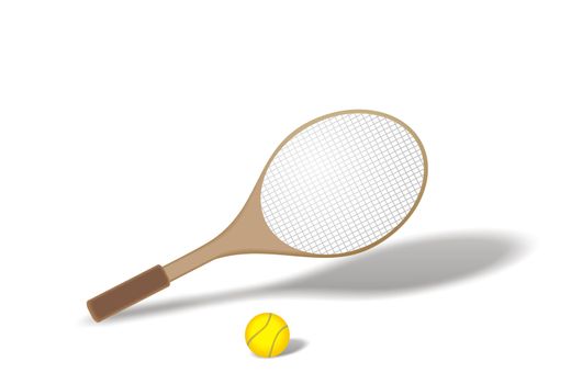 Tennis racket with ball