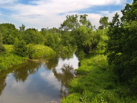 Summer landscape with river