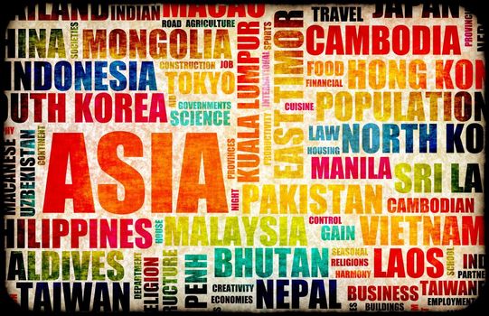 Business in Asia Concept with Asian Countries