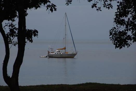 Sailboat in a bay